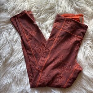 Lululemon Wunder Train High-Rise Crackle Glaze Orange Larkspur Size 8